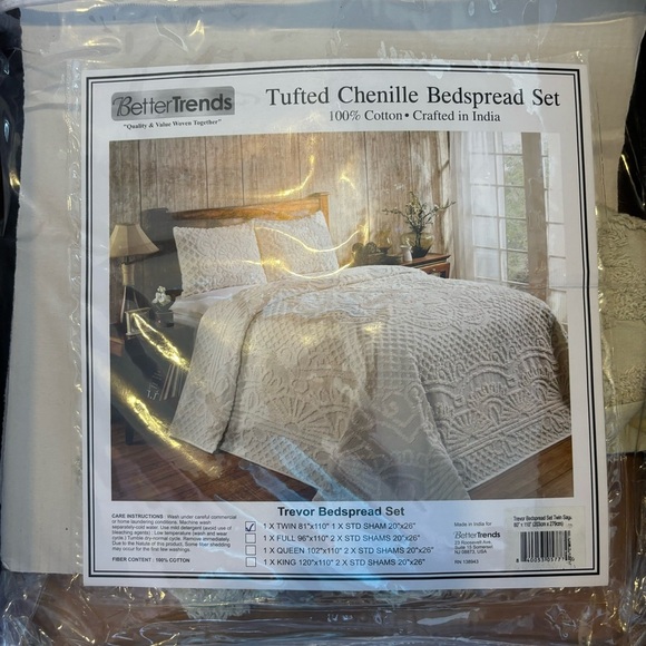 Trevor Collection 100% Cotton Tufted Unique Luxurious Bedspread & Sham Set Sage - Picture 11 of 11
